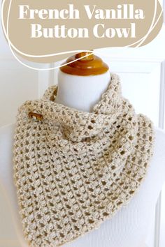 crochet button cowl Crochet Nook, Sellable Crafts, Crocheted Shawls, Neck Scarfs, Crocheted Scarves, Crochet Cowls, Cowl Crochet, Crochet Shawls, Shawl Crochet Pattern