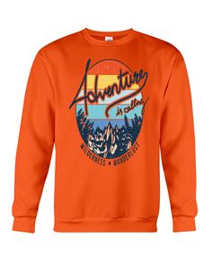 Adventure Calling Wilderness Wanderlust T-Shirt - Orange camping and hiking, mountain hiking outfit summer, hiking outfit outdoor #StopWastingWeekends #ValentineGift #ValentinesGifts, dried orange slices, yule decorations, scandinavian christmas Mountain Hiking Outfit Summer, Hiking Wedding, Green Camping, Hiking Boots Outfit