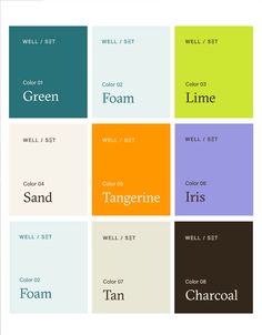 the color scheme for different font styles