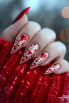 Dot Nail Designs, Glitter Rosa, Valentine Nail Art, Expressing Love, Polka Dot Nails, Dots Nails, Trendy Nail, Trendy Nail Art, Trendy Nail Design