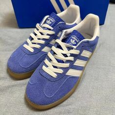 Size 37 Brand New In Box Fast Shipping Blue Adidas Sneakers With Vulcanized Sole, Adidas Blue Sneakers With Vulcanized Sole, Blue Adidas Lace-up Skate Shoes, Adidas Blue Lace-up Skate Shoes, Blue Lace-up Skate Shoes With Gum Sole, Blue Adidas Slip-on Sneakers, Adidas Shoes Women, Adidas Blue, Blue Adidas