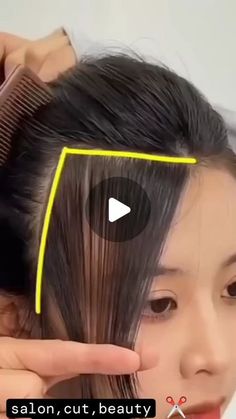 Korean Front Haircut, Korean Face Framing Hair, Front Cut Hairstyles, How To Cut Front Bangs, Korean Bangs Tutorial, Front Hair Bangs, Front Haircut, Cut Hair At Home, Trim Your Own Hair