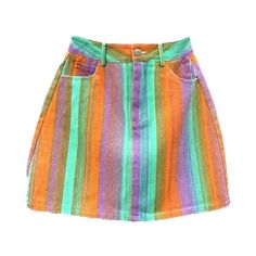 Introducing our mini colorful women's denim skirt from the 2024 Summer Collection the perfect blend of y2k mode and vibrant colors!Why You Need This Skirt in Your WardrobeThis skirt is a must-have for anyone looking to make a statement with their fashion choices. With its y2k mode and rainbow-print design, it will instantly elevate your outfit and make you stand out from the crowd. The mid-waist fit, zipper & button closure add to its functionality and make it a comfortable and stylish choice fo Womens Denim Skirts, Toned Women, Outfit Making, Rainbow Print, Early 2000s, Y2k Style, Colorful Fashion, Trend Setter, Denim Women