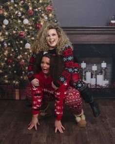 Best friends of over 10 years decide to randomly get ugly sweater photoshoot, instantly goes viral Sweater Photoshoot, Pajama Party Outfit Ideas, Pajamas For Couples, Christmas Glamour, Girlfriends Photoshoot, Jcpenney Portraits, Ugly Christmas Sweater Contest