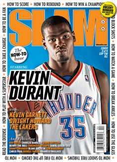 the front cover of slam magazine with a basketball player on it's back page