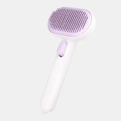 a close up of a hair brush on a white background