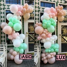 balloons are arranged in the shape of letters