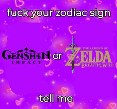 the legend of zelda and her name is written in purple with hearts on it