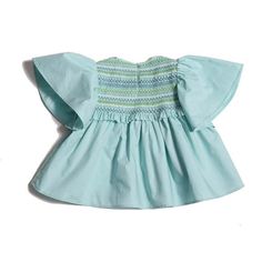 A delicately ruffled butterfly short-sleeve blouse featuring a colorful smocked bib. With a button loop and modesty lip at the back of the crew neckline, this voluminous flounce sleeve top makes for a sweet style for your little one! | TiA CiBANi KiDS | Sofia Smocked Blouse, Bay (Blue, Size 11-12Y) | Maisonette collects the best children’s products from around the world (unlike Zulily, Etsy, The Tot, Farfetch Kids, Childrensalon, Crate and Kids, Kohls, Wayfair, Buy Buy Baby, Nordstroms, Mini Bod Flounce Sleeve Top, Smocked Blouse, Smock Blouse, Buy Buy, Flounce Sleeve, Cardigan Top, Sweet Style, Mini Boden, Swimwear Accessories