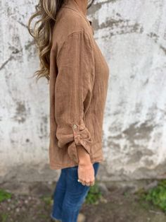 SPU: YSHHP2425888 Style: casual Color: brown,black,green,apricot Season: autumn Neckline: V-neck Sleeve Length: long sleeves Material: cotton and linen Size: S/M/L/XL/2XL/3XL Size Chart： Length Bust Sleeve Length CM inch CM inch CM inch S 74 29.1  100 39.4  58 23.2  M 75 29.5  105 41.3  59 23.6  L 76 29.9  110 43.3  60 23.6  XL 77 30.3  115 45.3  61 24.0  2XL 78 30.7  120 47.2  62 24.4  3XL 79 31.1  125 49.2  63 24.8  This data was obtained from manually measuring the product, it may be off by 1-2 CM. Brown Casual Long Sleeve Top For Fall, Casual Brown Blouse With Relaxed Fit, Casual Brown Long Sleeve Top For Winter, Long Sleeve Brown Cotton Blouse, Long Sleeve Cotton Blouse In Brown, Brown Long Sleeve Cotton Blouse, Brown Cotton Long Sleeve Blouse, Non-stretch Long Sleeve Blouse For Fall, Brown Linen Long Sleeve Blouse