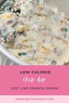 this low calorie chip dip is just like french onion it's made in the slow cooker