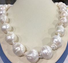 Top Seller for RARE HUGE 15x20MM WHITE SOUTH SEA BAROQUE KESHI AKOYA PEARL NECKLACE 14-36 AAA, Fashion Jewelry White Baroque Pearl Necklace, Keshi Pearl Necklace, Akoya Pearl Necklace, Pearl Jewelry Design, Beaded Necklace Designs, White Pearl Necklace, Baroque Pearl Necklace, Keshi Pearls, Akoya Pearls