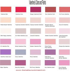 the color chart for valentine's day