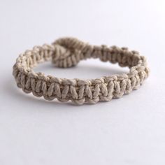 Hand Made Macrame Natural Hemp Cord Bracelet. Measures 7.5”. Button Closure. Adjustable Natural Color Bracelets For Everyday, Casual Everyday Macrame Jewelry, Macrame Choker, Hemp Bracelet, Hemp Bracelets, Hemp Cord, Cord Bracelet, Macrame Necklace, Minimalist Bracelet