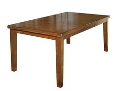 a wooden table sitting on top of a white background