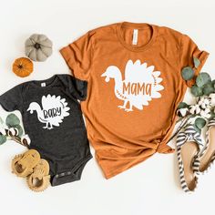 "Thanksgiving Mommy and Me Shirt - Mom and Baby Shirt - Matching Outfits - Matching Family Tees - New Mom Gift - Each Shirt Sold Separately This adorable mommy and me matching shirts is perfect for any occasion. This little light of mine saying will bring joy to anyone who reads it. It's the perfect new mom Gift. Our shirts and bodysuits are super soft and great quality.  EACH SHIRT IS SOLD SEPARATELY, PLEASE ADD EACH SHIRT ONE AT A TIME TO YOUR CART THEN CHECK OUT. Autumn, Clay (Adult Size Only Family Matching Short Sleeve Tops For Fall, Thanksgiving Cotton Top With Graphic Print, Thanksgiving Letter Print Cotton Tops, Baby Thanksgiving, Mother Daughter Matching Outfits, Outfits Matching, Mother Daughter Outfits, Western Wear Outfits, Thanksgiving Baby