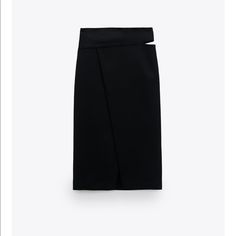 New With Tag Size M Price Is Firm Chic Zara Midi Pencil Skirt, Structured Black Bottoms For Office, Chic Structured Office Skirt, Elegant Zara Pencil Skirt For Spring, Chic Black Pencil Skirt For Office, Zara Asymmetrical Workwear Skirt, Chic Zara Pencil Skirt, Chic Zara Pencil Skirt For Spring, Midi Leather Skirt