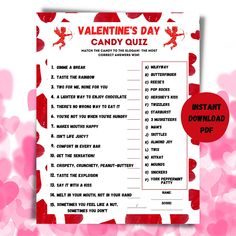 valentine's day candy quiz