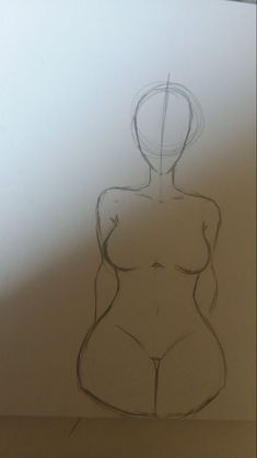 Natural Body Drawing, Atonomy Drawing Female, Plus Size Body Drawing Tutorial, Step By Step Body Drawing, Hand On Waist Drawing, Drawing Bodies Female, Girl Body Drawing Base Sketch, Line Paper Drawings, How To Draw Bodies Woman