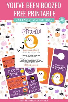 the free booze halloween printables are perfect for kids and adults to use