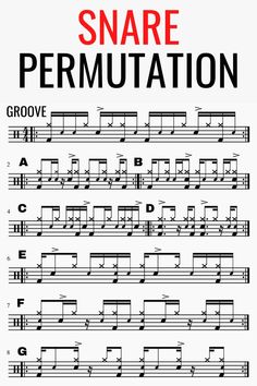 the guitar tabs are arranged to spell out snare permutation, which includes