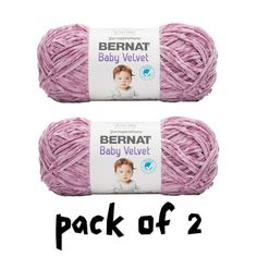 two balls of bernat baby velvet yarn