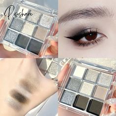 Professional Colorful Eyeshadow Palette Pink Shiny Blue Eye Shadow Pearl Eyes Glitter Matte Cute Black Smokey Eyeshadow, Korean Beauty Makeup, Pearl Eyes, Smokey Eyeshadow Palette, Blue Eye Shadow, Colorful Eyeshadow Palette, Black Smokey, Edgy Looks, Shiny Eyes