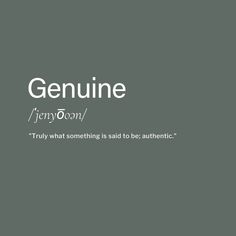 the words genuine are written in white on a gray background with an image of a