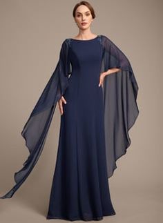 Beading Chiffon Scoop Fall Spring Summer Winter Sheath/Column General Plus No Leg Slit Back Zip Elegant Simple Beautiful Back Black Tie Other Colors Height:5.8ft（176cm） Bust:32in（82cm）Waist:24in（61cm）Hips:35in（89cm） No Floor-Length Blue 1/2 Sleeve Flutter Bride Dress Lace, Black Dresses Classy, Mother Of The Bride Dress, Sequin Beading, Bride Dresses, Chiffon Lace, Dress Lace, Mother Of The Bride Dresses, Dark Navy