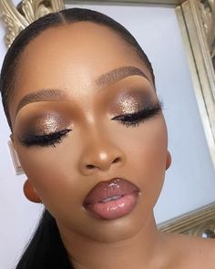 Bridesmaid Make Up Black Women, Bridesmaids Makeup Black Women, Black Bridesmaids Makeup, Bridal Make Up Black Woman, Black Bridesmaid Makeup, Soft Glam Bridal Makeup Black Women, Wedding Make Up Black Women, Soft Glam Wedding Makeup Brides Brown Eyes, Bridesmaid Makeup Black Women