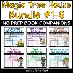 the magic tree house bundle 1 - 6 no prep book companions