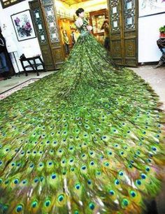 Peacock Wedding Dress, Peacock Wedding Dresses, Cer Nocturn, Crazy Dresses, Gowns Elegant, Peacock Theme, Peacock Dress, Peacock Wedding