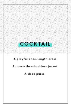 a poster with the words cocktail on it