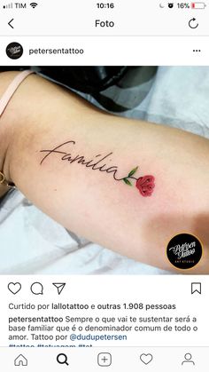 a person with a rose tattoo on their arm