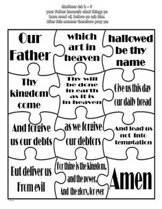 a puzzle piece with the words, our father is in heaven and we are not afraid to