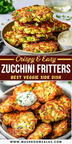 zucchini fritters are the best veggie side dish for dinner