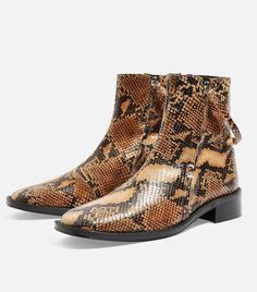 Best Ankle Boots, Flat Leather Boots, Snake Print Boots, Black Combat Boots, Trending Boots, Boots Uk, Boot Print, Leather Boot Shoes, Favorite Boots