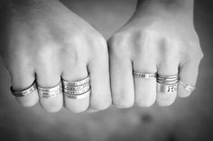 Personalized silver stamped stacking rings by monkeysalwayslook, $88.00 Everyday Meaningful Hand Stamped Stackable Rings, Silver Everyday Stackable Rings, Meaningful Silver Stackable Rings, Customizable Sterling Silver Stackable Rings For Everyday, Inspirational Hand Stamped Silver Rings, Meaningful Hand Stamped Stackable Rings For Anniversary, Personalized Silver Engraved Ring, Silver Hand Stamped Stackable Promise Rings, Silver Hand Stamped Rings For Personalized Gift