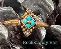 Victorian 10k gold turquoise and seed pearl evil eye ring.  This is a super pretty, very old vintage multi-stone ring with 4 intricately cut turquoise gems and it is very Victorian esque.  It is made of 10k yellow gold (not stamped but has been tested to be 10k gold) and the inside of the band is stamped with an H which we believe is part of its makers mark.  Antique evil eye rings are very rare and can be said to be simply a strike of good luck when you find one! This dainty and beautiful golde Antique Yellow Gold Turquoise Cabochon Ring, Antique Yellow Gold Turquoise Ring Gift, Antique Turquoise Ring In Yellow Gold For Gift, Victorian Turquoise Gemstone Jewelry, Victorian Turquoise Jewelry For Anniversary, Turquoise Victorian Jewelry For Anniversary, Vintage Yellow Gold Turquoise Ring Hallmarked, Antique Yellow Gold Turquoise Ring For Anniversary, Vintage Yellow Gold Turquoise Cabochon Ring