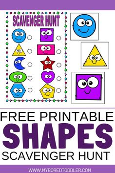 free printable shapes scavenger hunt for kids