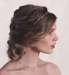 Elegant Minimal Crystal Headband, Bridal Hair piece Wedding – AMYO Bridal Rey Hair, Casual Updos For Long Hair, French Roll Hairstyle, Hair Piece Wedding, Bridesmaid Hair Long, Roll Hairstyle, Twisted Updo, Long Face Hairstyles