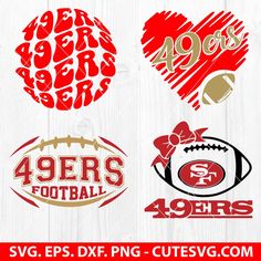 four football svg designs for valentine's day and valentine's day gifts