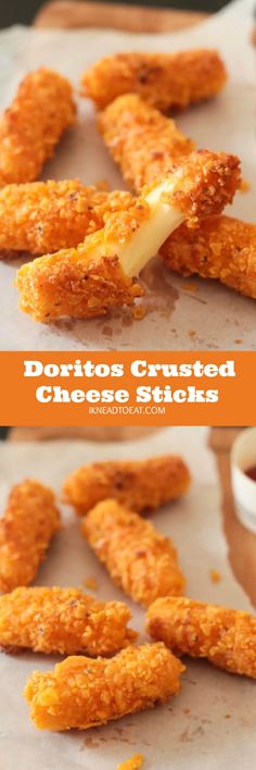 cheesy potato sticks with cheese on top