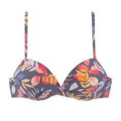 Have some fun in the sun in this floral pattern push up bikini top! * Features stylish ruching * Adjustable straps * Padded cups and integrated pads * Buckles at the back * 84% polyamide, 16% elastane. Imported. * Hand wash cold * Line dry or lay flat Underwire Tankini Tops, Cupshe Swimsuits, Chic Top, Grey Material, Tropical Pattern, Top Floral, Cheeky Bikinis, Grey Floral, Swimwear Collection