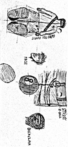 an old drawing shows different types of objects in the process of being drawn on paper