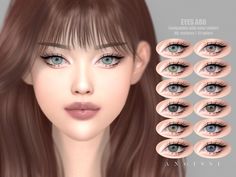 The Sims Resource - EYES A80 Sims 4 Cc Makeup Eyelashes, Sims 4 Cc Eyelashes, Sims 4 Eyelashes, Female Lips, Geometry Tattoo