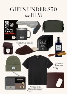 gifts under $ 50 for him from the gift shoppex, including t - shirts, hats, and other items