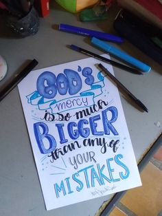 a note that says god's merry is so much bigger than my life