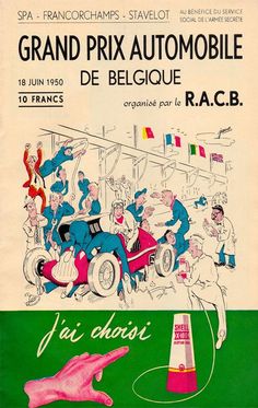 an advertisement for the grand prix automobile de belgique