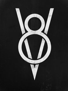 a black and white photo with the letter v on it